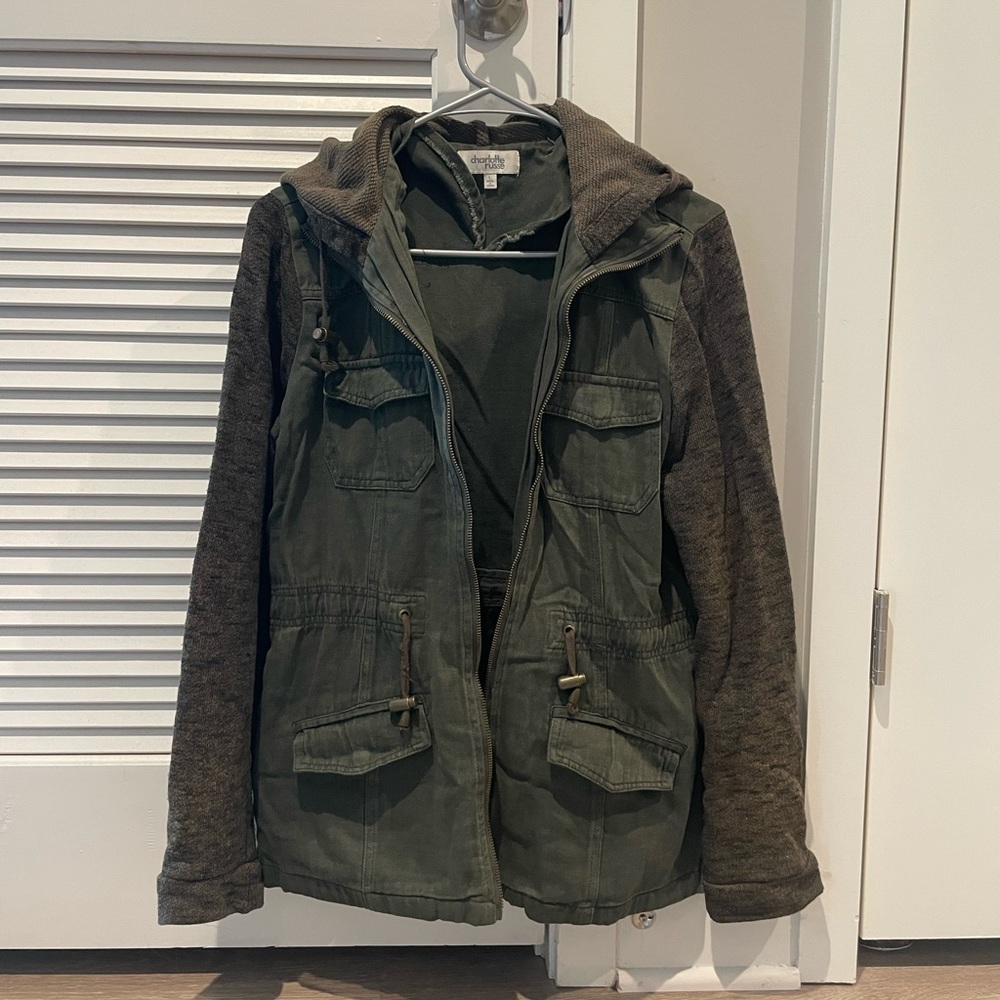 Lightweight Utility Jacket, Olive, size L - Charlotte Russe